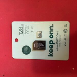 On Running Black microSDXC Card with Adapter 128GB